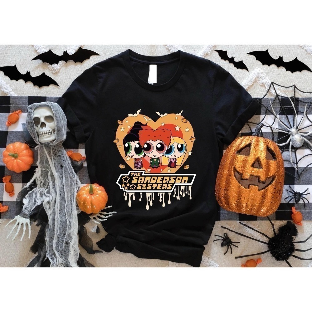 Powerpuff Girls Halloween Sanderson Mashup Cartoon T-Shirt